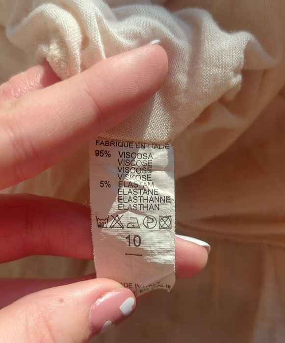 Letnia plażowa sukienka brzoskwiniowa w stylu boho rozm. M