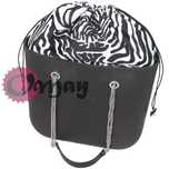 organizer OBAG MINI WOREK zebra czarno-biała 2 kieszenie komin OMAY.PL