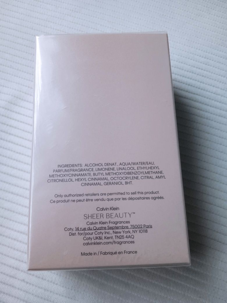 Oryginalne perfumy Calvin Klein Sheer Beauty 100ml