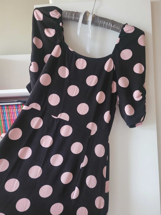 Sukienka w grochy maxi nowa 38