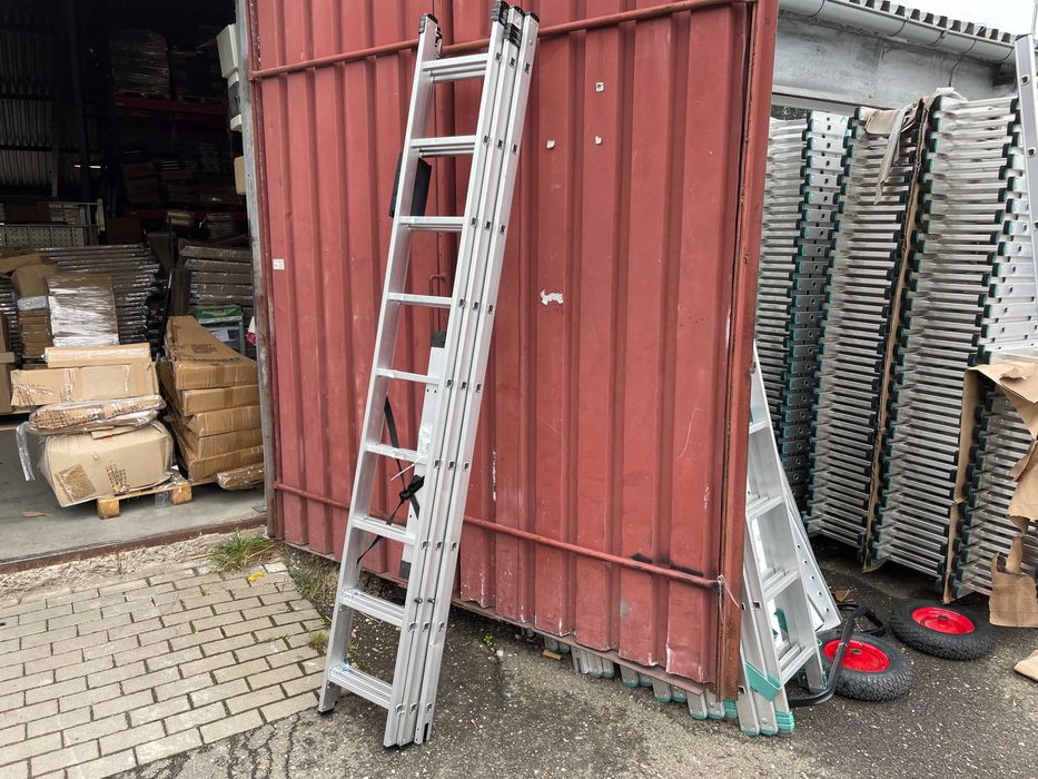 Drabina aluminiowa 3x9 wielofunkcyjna HIGHER 7,1m 150 kg OUTLET II Gat