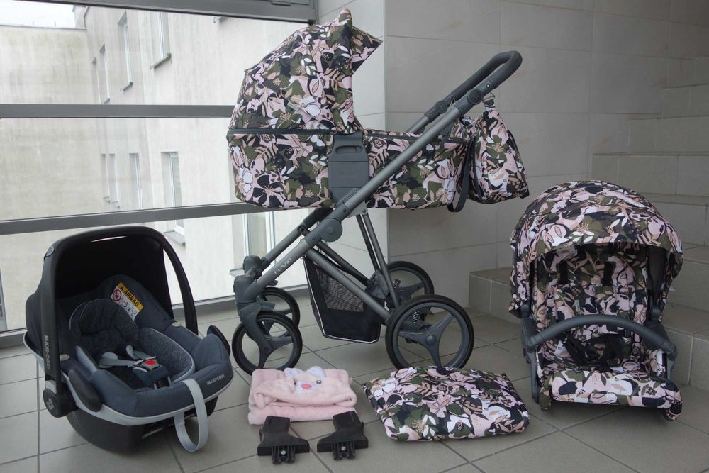 Wózek dziecięcy 3w1 Bebetto Flavio z fotelikiem Maxi Cosi
