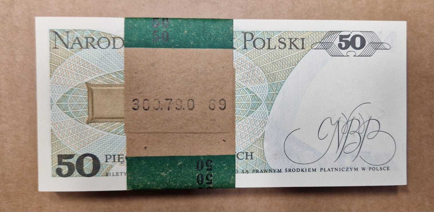 Paczka bankowa 100 x 50 zł Karol Świerczewski 1988r GG.