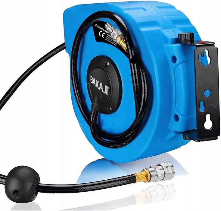 Bęben wąż ogrodowy 10m 1/4cala ścienny Bakaji