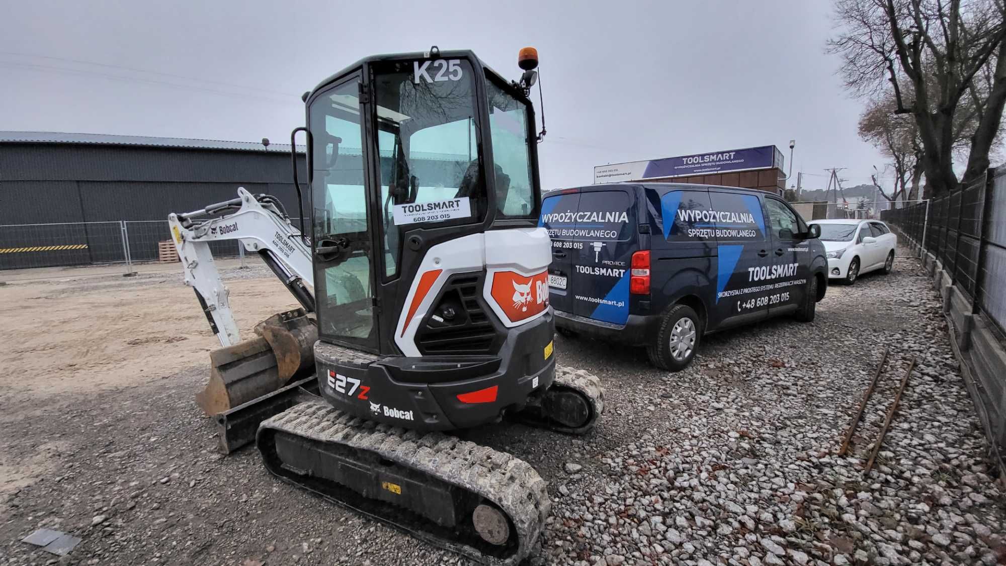 Minikoparka wynajem / koparka Bobcat, Volvo, Wacker 2-8t  Min. 3 dni