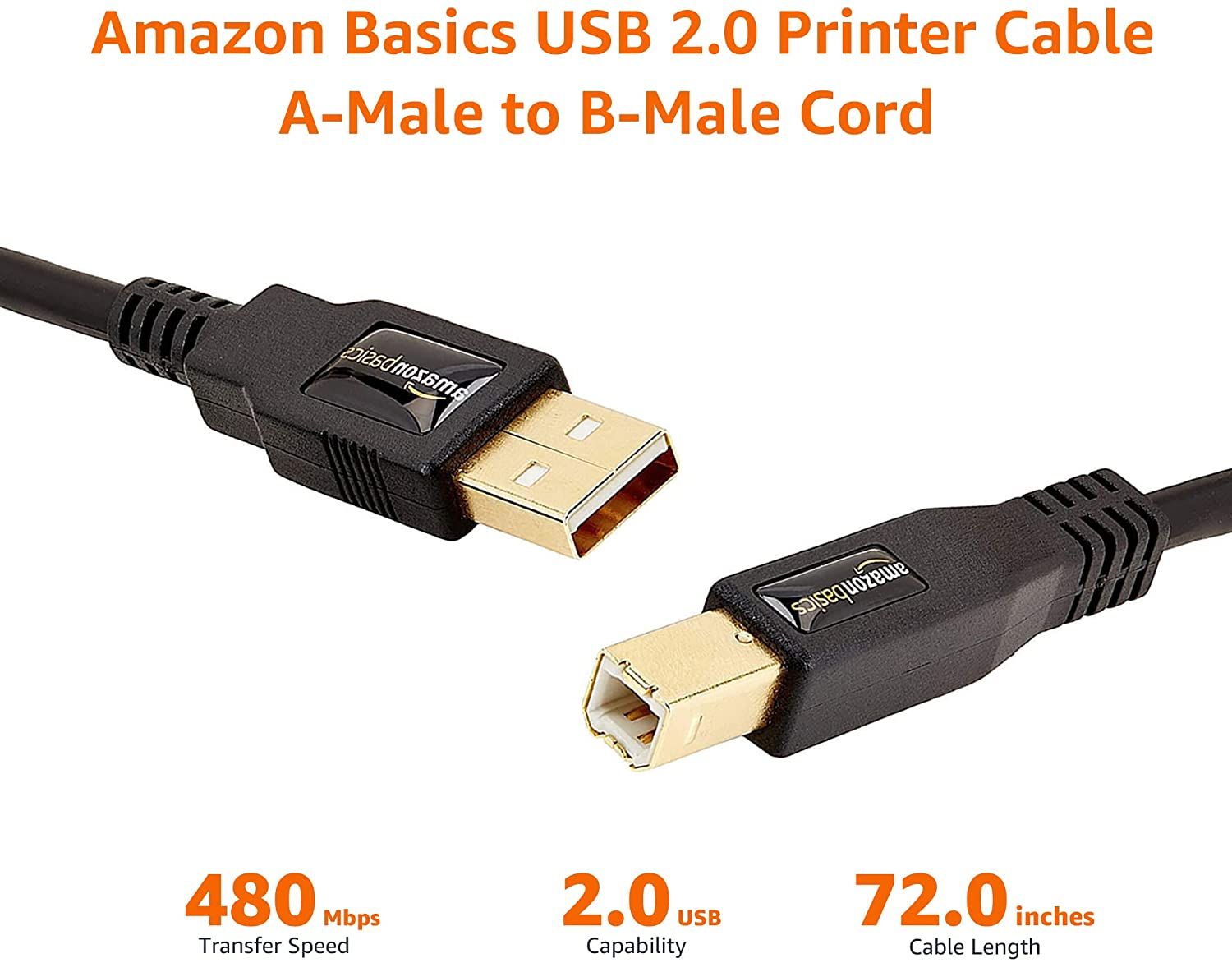 amazonbasics 7hua kabel usb długość kabla 1,8 m 2.0 usb a usb b