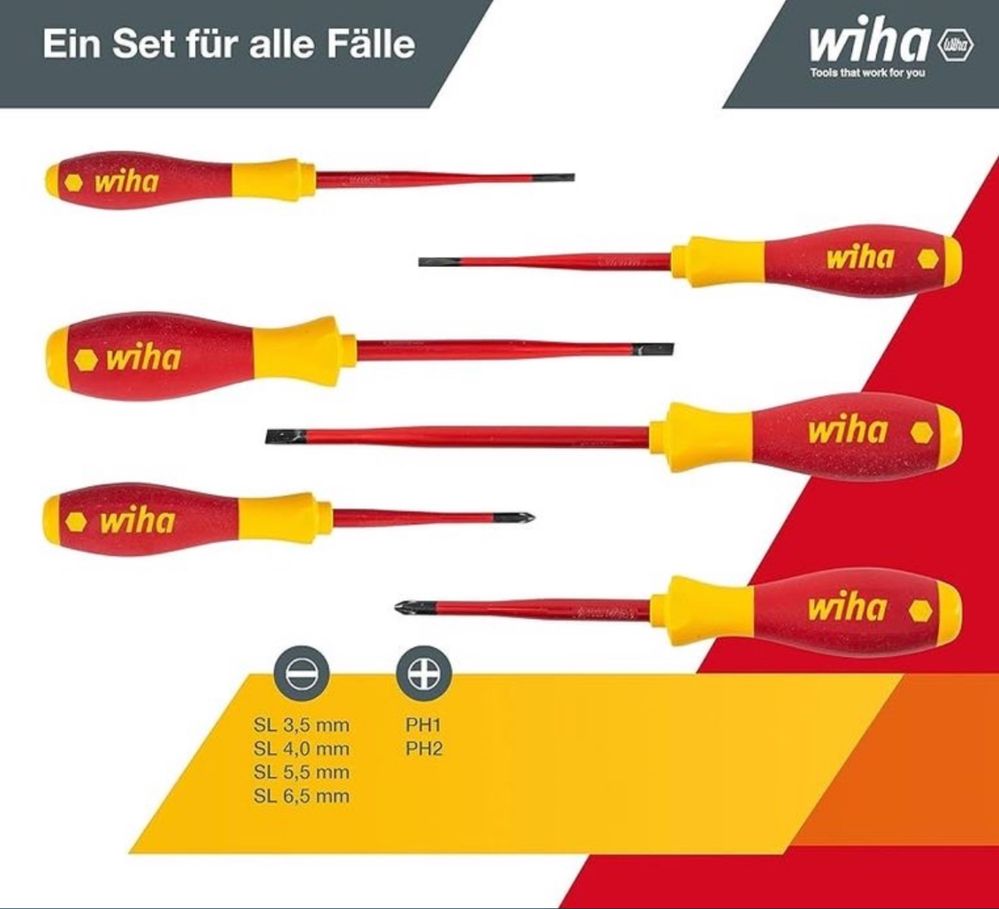 Wiha slimFix zestaw elektryczny, 3201K6, 6-cz
