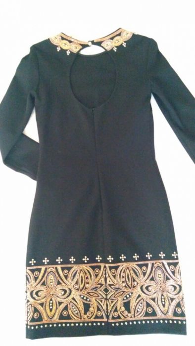 Emilio Pucci Sukienka czarna mini koktajlowa z aplikacjami r. S nowa