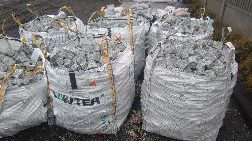 Kostka granitowa szara 4/6 cm. , Poznań, Stęszew