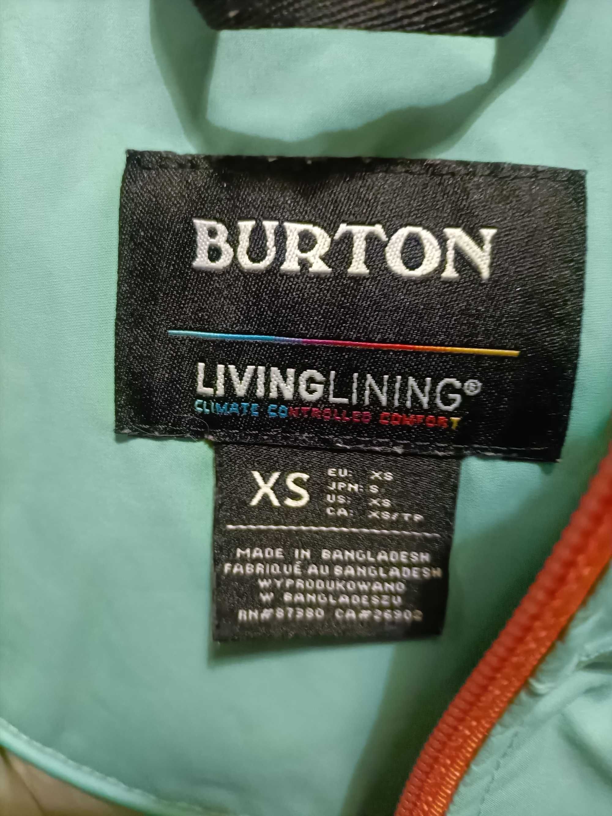 Burton kurtka zielona beżowa XS