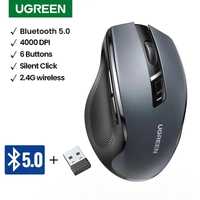 Ugreen 2в1 Bluetooth 5.0/2.4Гц (4000DPI) беспроводная комютенрная мышь