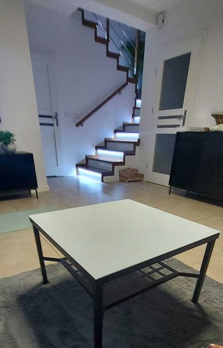 Stół biały szkło + stolik