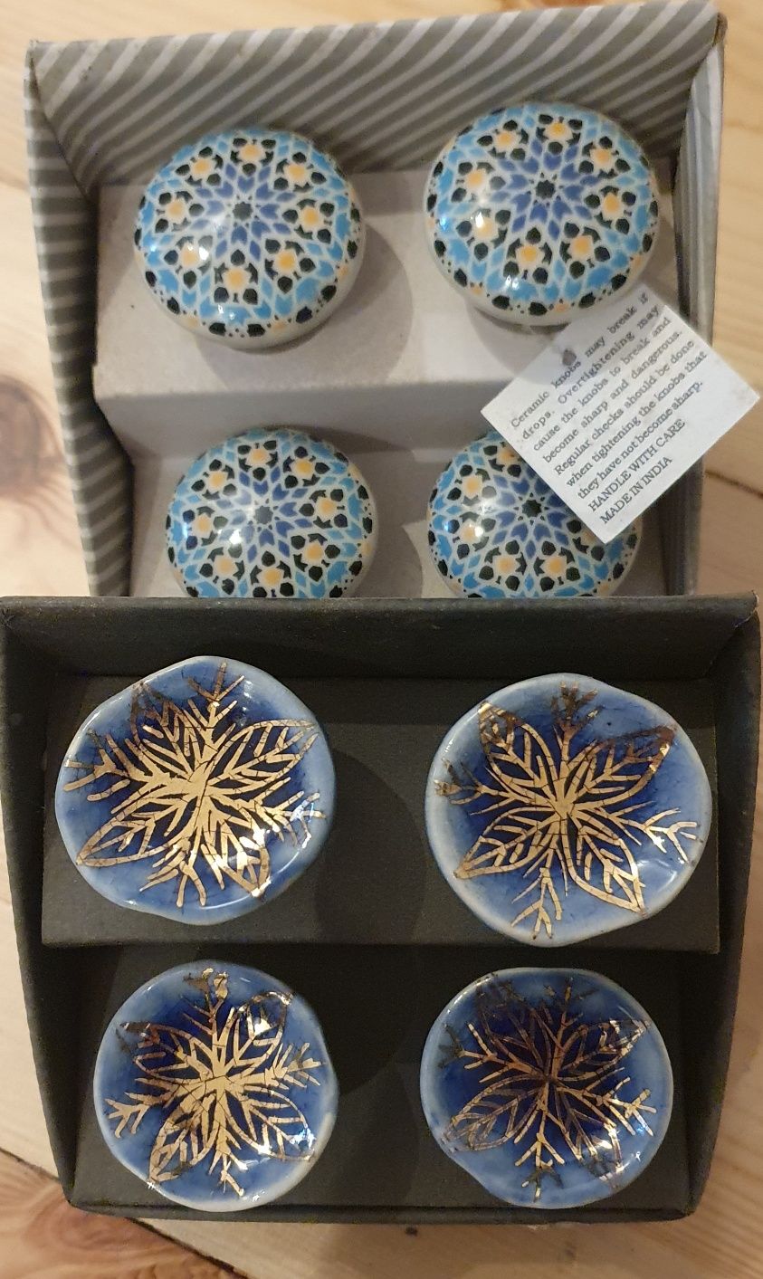 Gałki uchwyty meblowe ceramiczne retro 34 szt