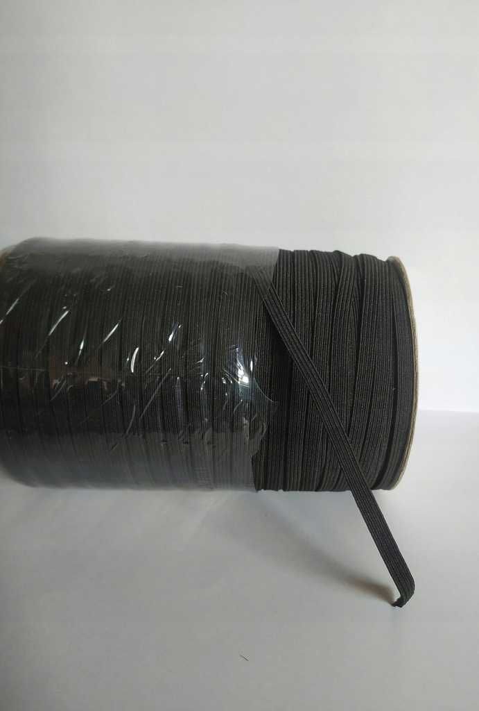 Wysokiej jakości gumka płaska krawiecka tapicerska czarna szer. 6 mm