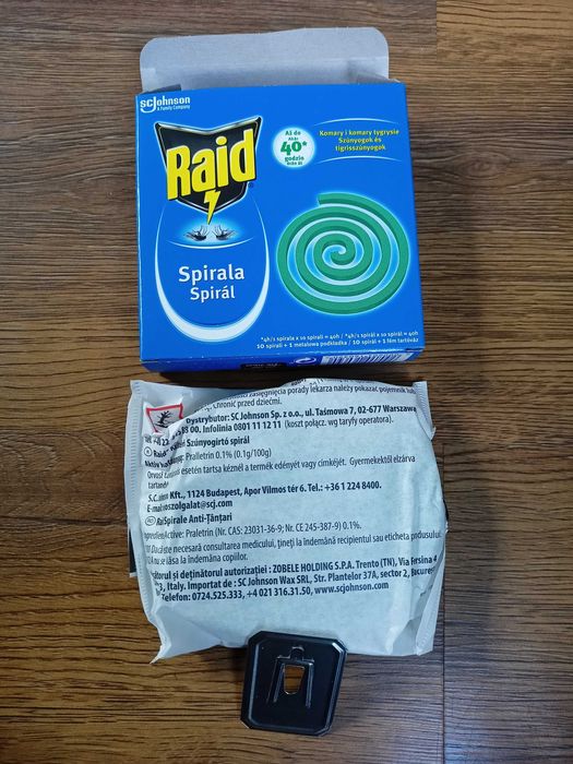 RAID Spirala na komary i komary tygrysie - 10 sztuk, 40h