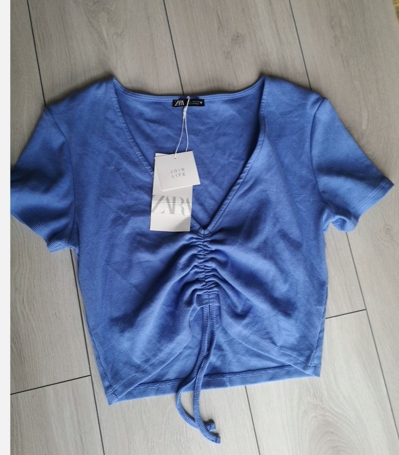 Zara bawełniany top nowy z metką L/40