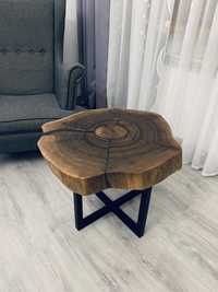 Stolik z plastra orzecha stolik kawowy loftowy industrialny ława