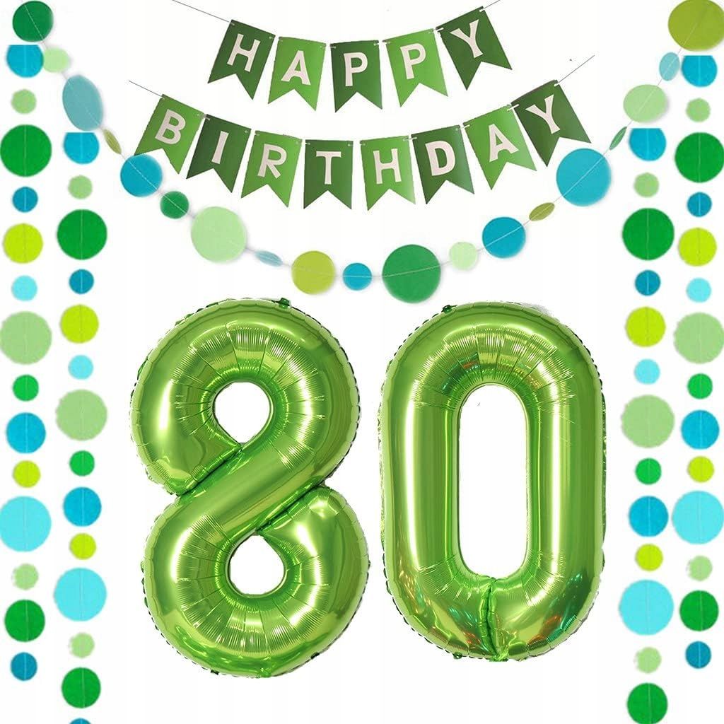 Zestaw dekoracji urodzinowych na 80 urodziny 80tka balony