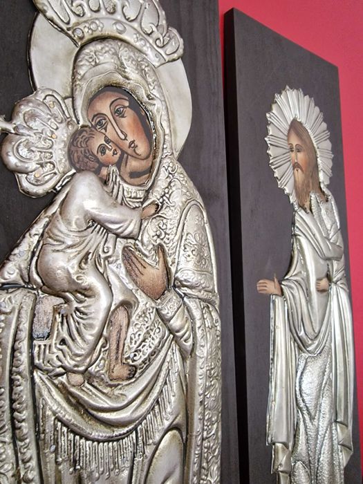 Ikona Matka Boża Polska Jezus Bizantyjski 2 szt