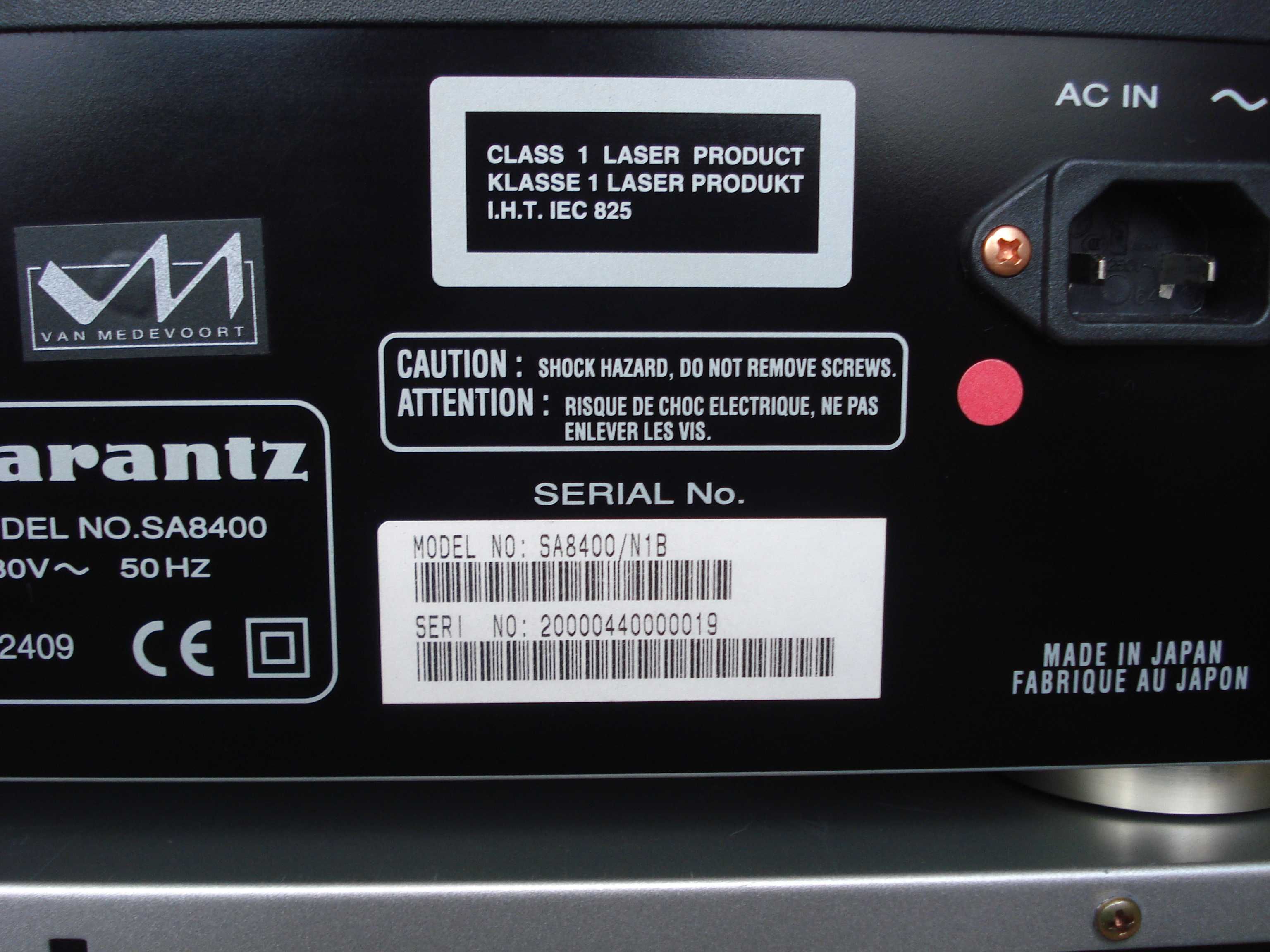CD-програвач "Marantz" SA 8400(Medevoort), CD 6004
