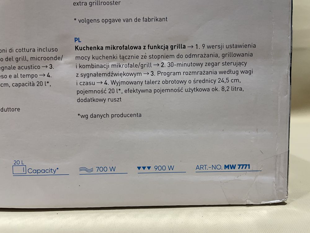 Kuchenka mikrofalowa z funkcja grilla 20 L Severin 700W 900W
