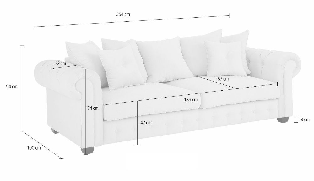 Sofa 3 CHESTERFIELD "York" Stylowa kanapa z funkcją spania . PRODUCENT