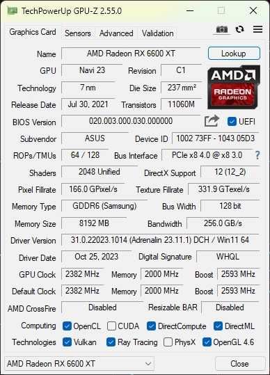 Відеокарта Radeon RX 6600 XT 8GB GDDR6 Dual OC