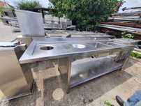 Bancada inox com 2 cubas 450x450x250mm