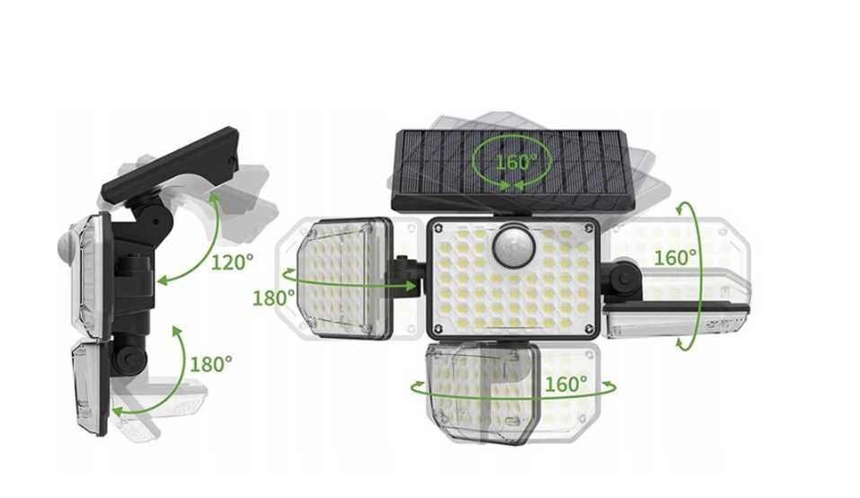 Nowoczesna Lampa Solarna LED Czujnik Ruchu Zmierzchu Pilot | WYPRZEDAŻ