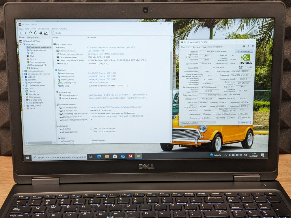 Ноутбук Dell 5580 i5 7440HQ GT940MX 8/256ssd 15.6 Full hd ips