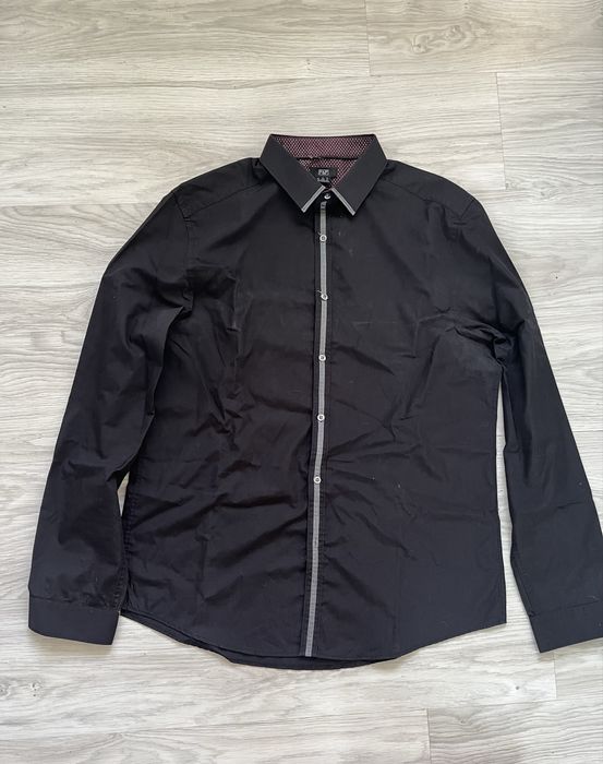 Czarna koszula męska elegancka F&F Slim Fit EUR 42