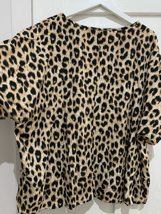 Elegancka modna bluzka damska lampart rozmiar 52 nowa