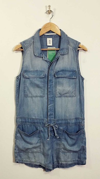 Jeansowy kombinezon damski H&M krótki 100% lyocell   S