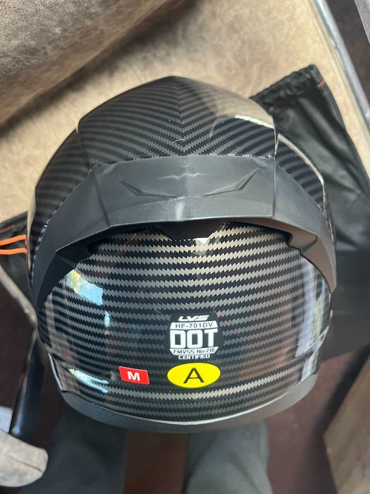 Мото шлем карбон Helmet інтеграл  глянець LVS з очками розмір L