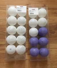 Ozdobne kule cotton balls Z DEFEKTEM  20 sztuk