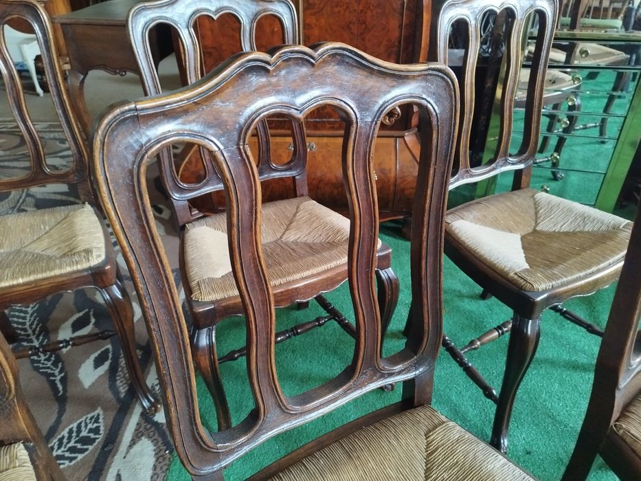 krzesła salonowe drewniane Antyk Vintage 6 sztuk