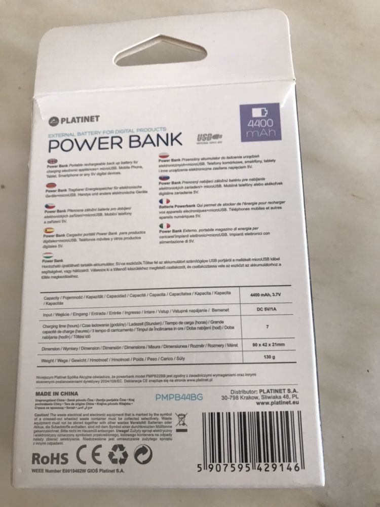 Power Bank com luz