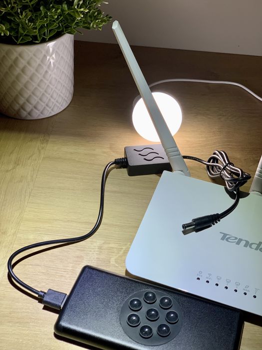 WiFi Роутер через Power Bank USB DC UPS. 5v на 9v, 12v 2.5A