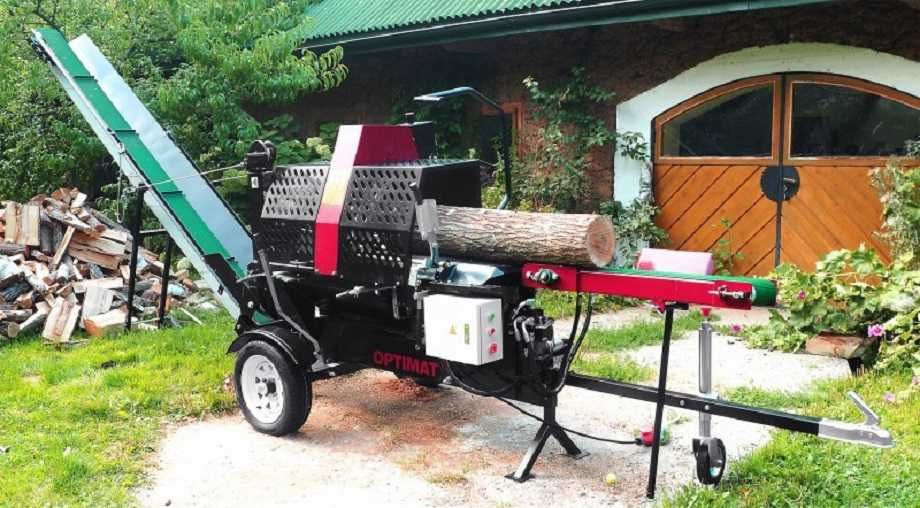 Piło łuparka do drewna kłód drzewa mocna elektryczna 7,5kW 20ton 2024