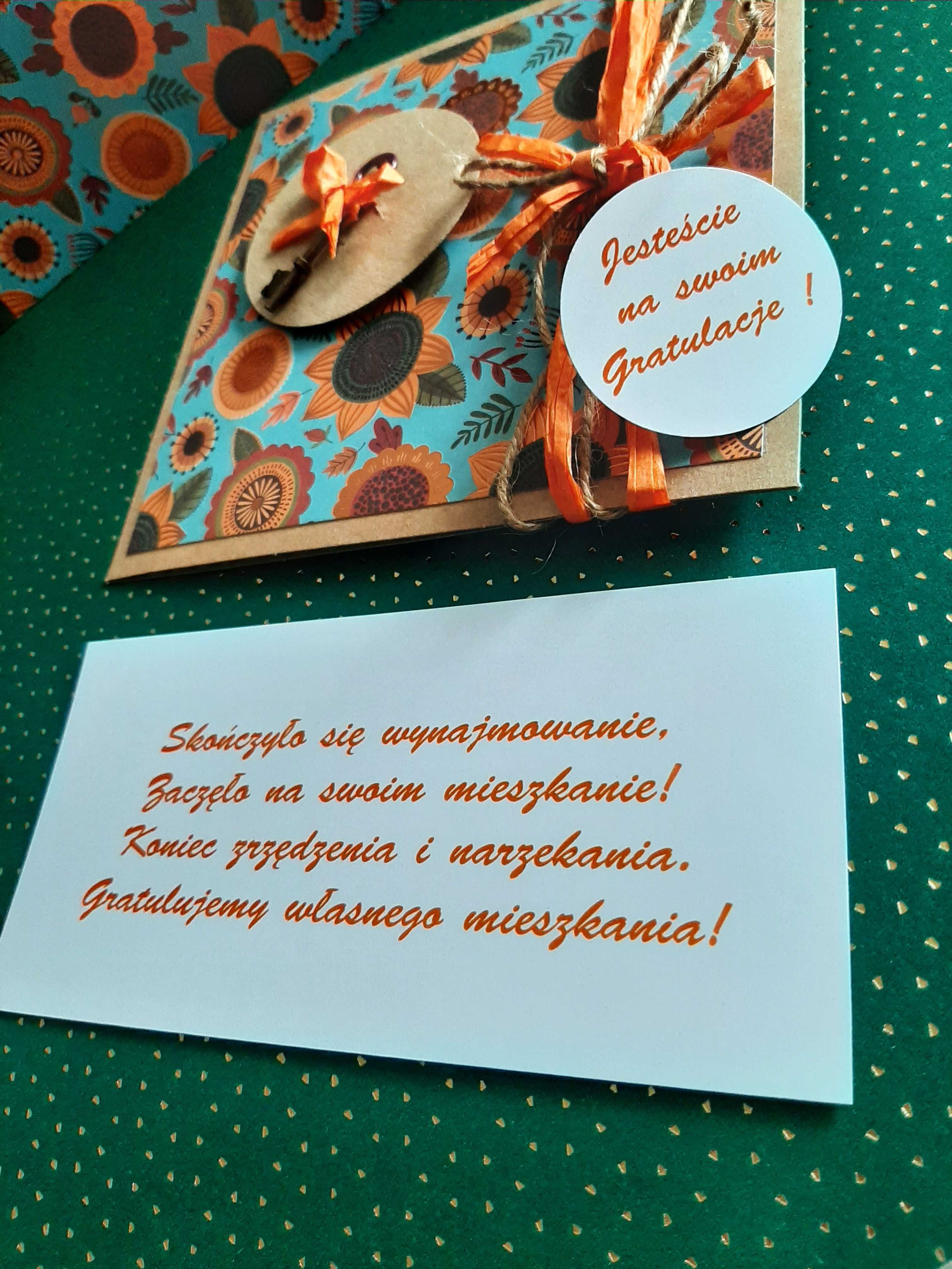 Kartka - ręcznie wykonana parapetówka, gratulacje na nowy dom.