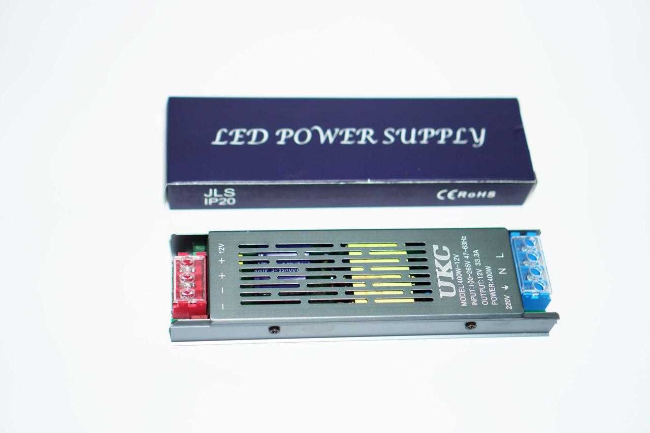 Мощный Блок питания 12V 33.3А 400W для LED лент, проводка под камеры