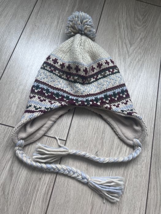 Дитяча шапка з помпоном на флісі унісекс розмір 50-52