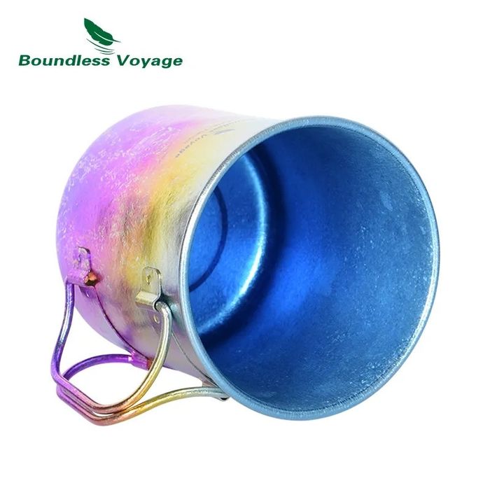 Чашка з кришкою титанова 450 мл з анодуванням