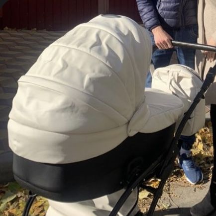 Дитяча коляска 2 в 1 donatan delux 8 біла шкіра
