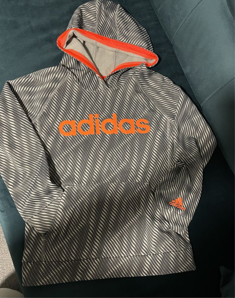 Adidas bluza szara z kapturem, 7 lat