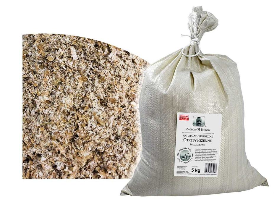 Lekkostrawne Otręby Pszenne Śniadaniowe 5 KG EKO