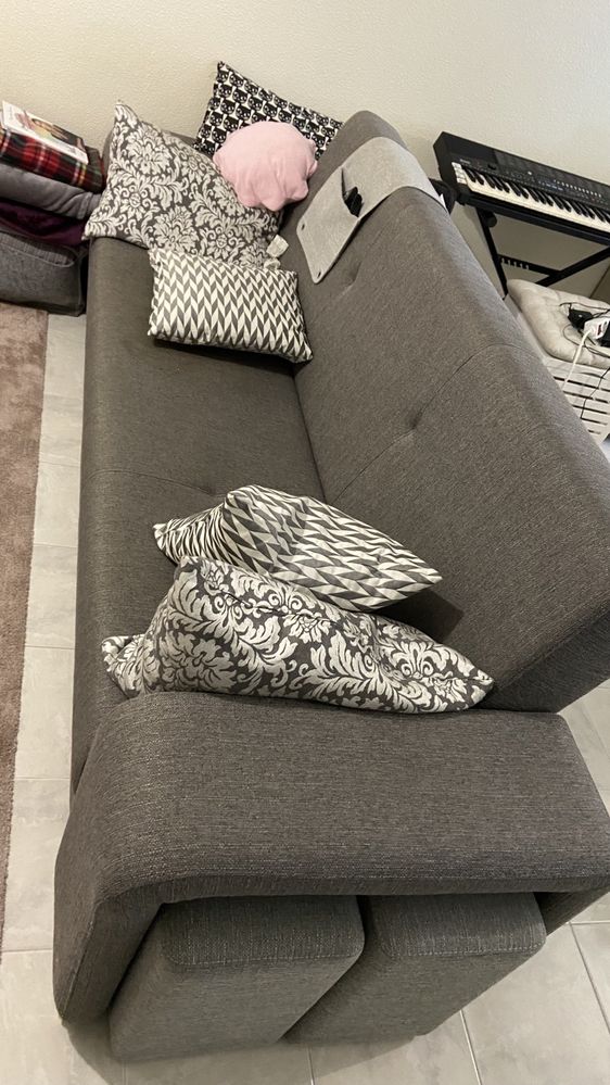 Sofa Conforama cinza 3 lugares