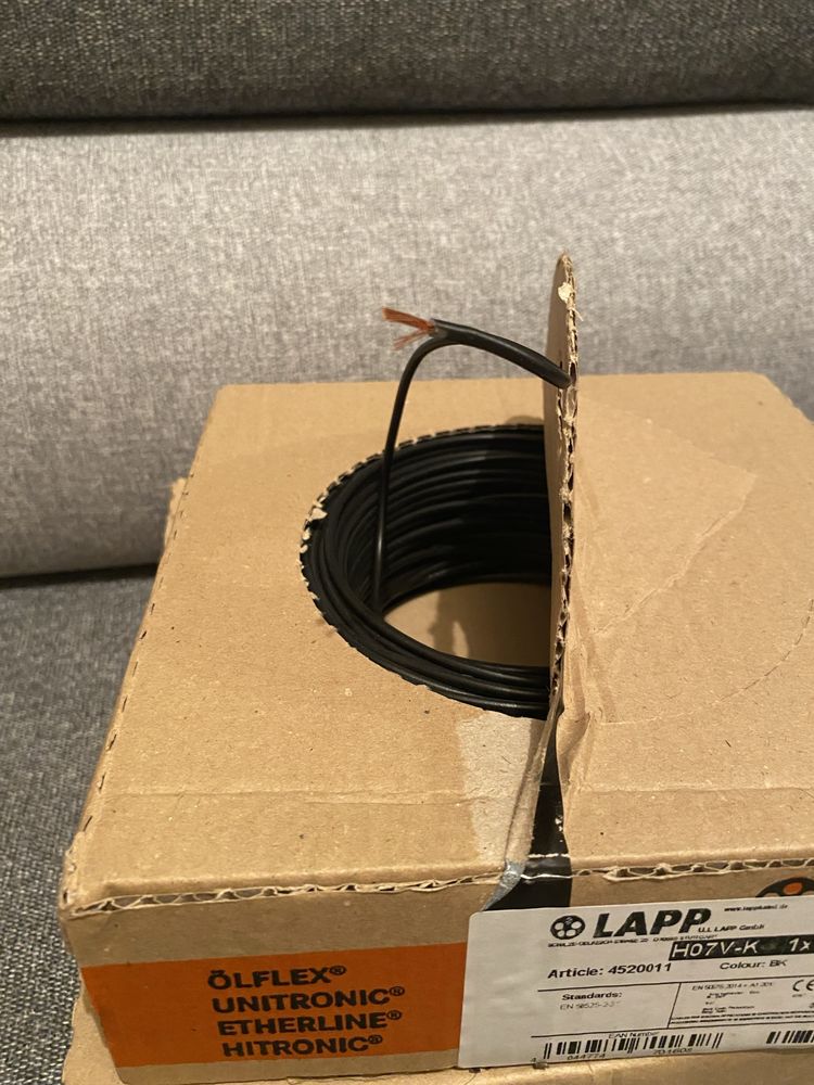 Przewod instalacyjny Kabel Lapp H07V-K 1x4mm 100m czarny,żółto-zielony