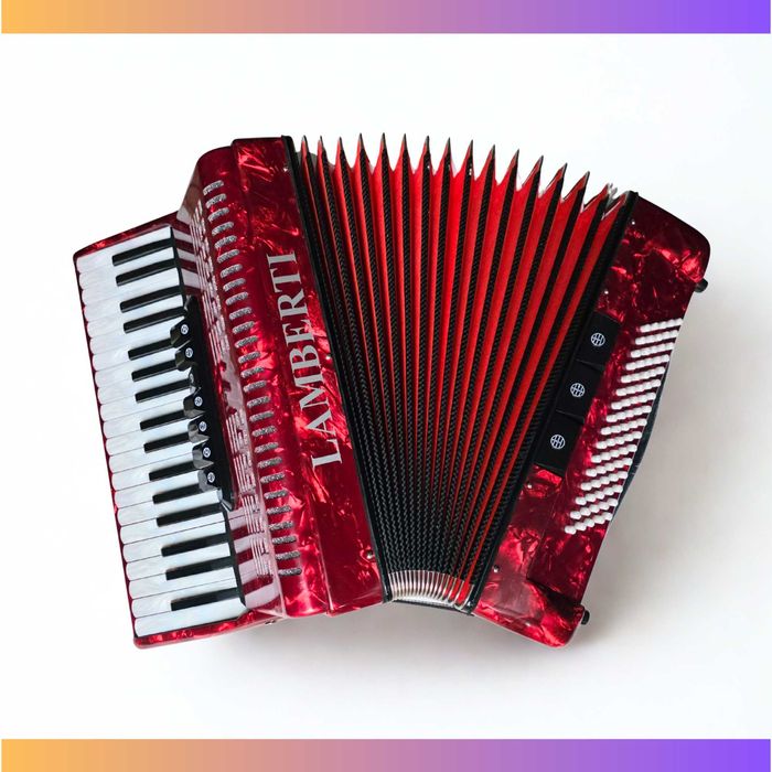 Akordeon klawiszowy Lamberti 80 basów + pokrowiec + pasy / NOWY