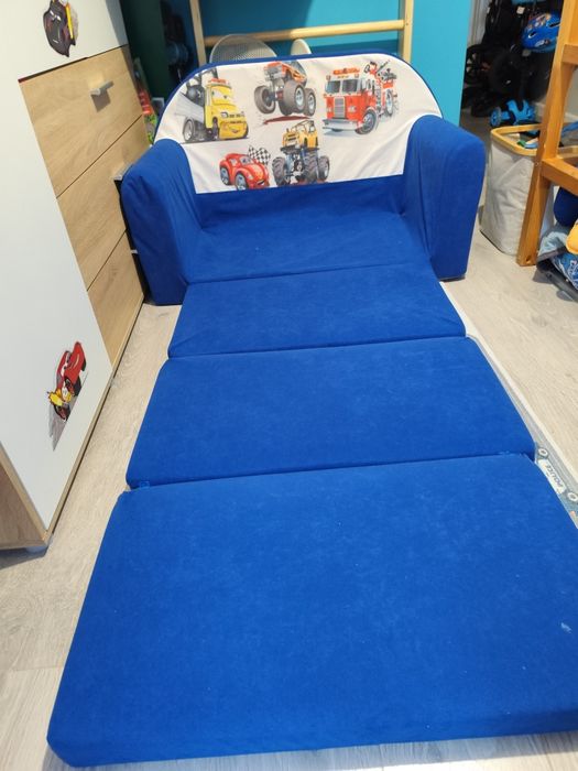 KANAPA SOFA rozkładana dla dzieci łózko poduszka materac piankowa